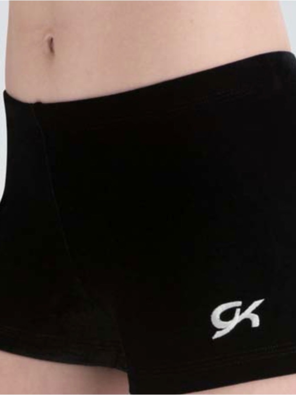GK Elite Black Velvet Gymnastics Shorts Sz CM